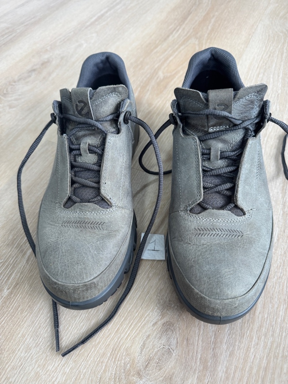 Ecco Men's Grey Suede Lace-Up Sneakers